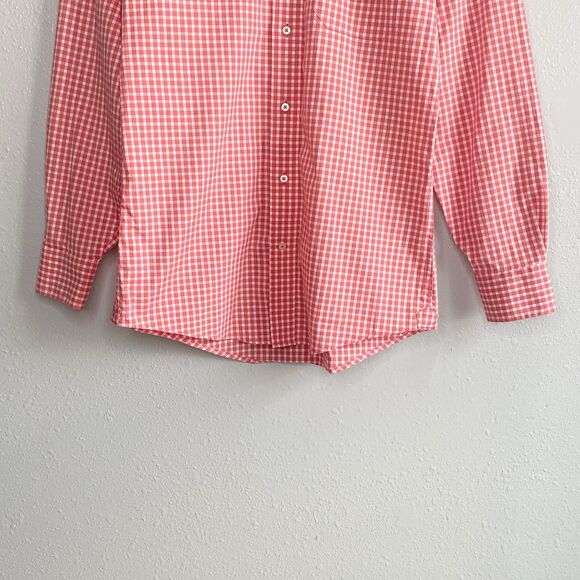 Southern Tide Mens Small Pink White Gingham Check Button Down Shirt Long Sleeve - Picture 4 of 11